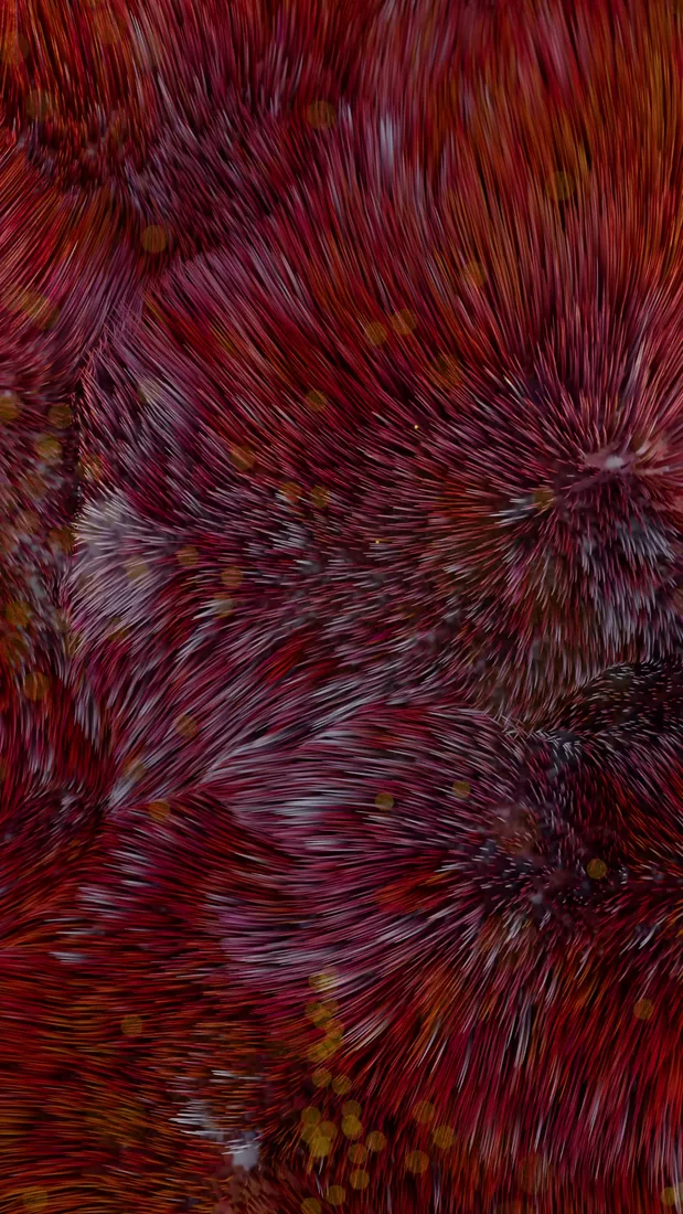 A close-up of rich red and orange autumn forms for Rad Science